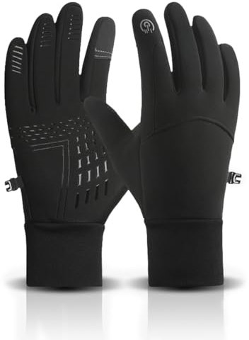 Guantes Moto Hombre, Guantes Invierno Impermeables por Hombre y Mujer, Guantes para Correr, Guantes Moto Termicos Pantalla Táctil para Ciclismo, Conducción, Senderismo, Hombres, Mujeres