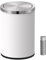 Mbillion Petite poubelle avec couvercle basculant de 9 litres, mini poubelle cylindrique en acier inoxydable pour la maison et le bureau, salle de bain, chambre à coucher, pour sol et bureau, blanc