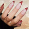24Pcs Glitter Christmas False Nails - Red Glossy Almond Press On Nails in Medium Length - Full Cover Christmas Nail Tips