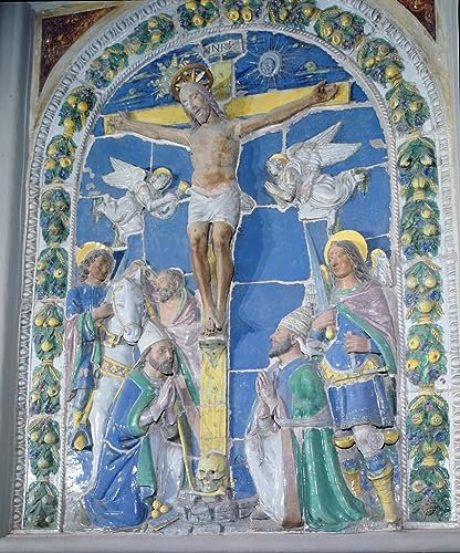 OuDeZjzhu Kunstdruck Leinwand Leinwanddruck Malerei Wandbilder auf Leinwand Kreuzigung Basrelief von Luca Della Robbia WandgemäLde für Wanddekoration 60x90cm