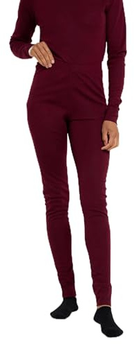 Mountain Warehouse Talus Women Thermal Baselayer Pants - Lightweight, Breathable & Quick Drying Ladies Leggings - for Travel, Hiking, Camping, Skiing, Snowboard Berry Women's Size 24