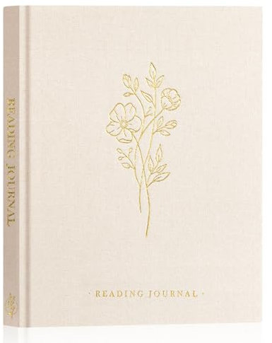 Lanpn Reading Book Journal for Book Lovers Readers, 9.3 x 7.7, 158 Pages Linen Hardcover Books Tracker Journal with 52 Reviews, Read Log Notebook Bookish Gifts (Beige)
