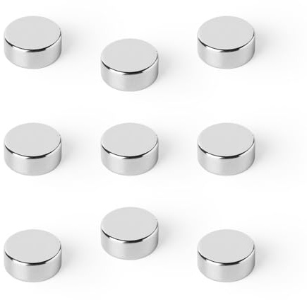 Strong Magnets Neodym Magnet - Rund 10 x 4 mm - 5 Stück - Extra stark, hält bis 2,3kg - Für Magnettafel, Kühlschrank, Whiteboard, Pinnwand, Büro