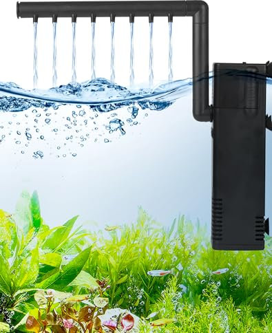 ZITFRI Filtro Acuario 80 litros 8W Filtro Pecera Filtro Acuario Interno 600L/H Flujo Ajustable Filtro Tortugas de Agua Bomba de Agua para Acuario
