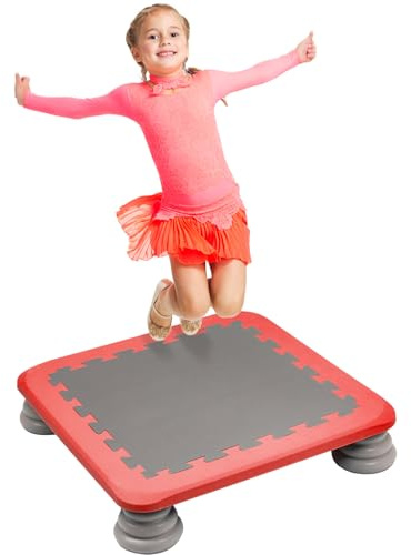 Kids Trampoline Indoor/Outdoor, Mini Trampoline for Toddlers Aged 3+, Autism-Friendly Sensory Toy Training Equipment, Holds up to 75KG, Gifts for Boys Girls