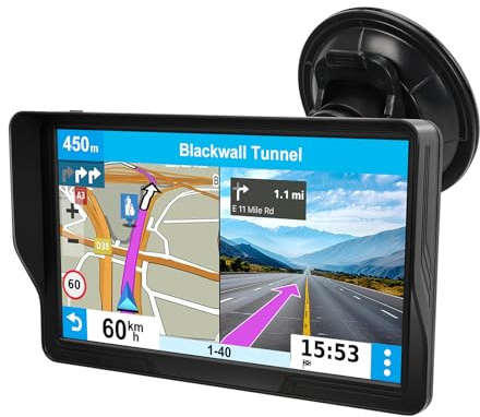 GPS Navigator for Car Truck RV - 9 Inch HD Navigation System with 2025 Maps, Free Lifetime Updates, Custom Truck Routing