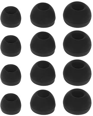 12 gommini di ricambio in silicone per auricolari con ugello da 4,5 mm, piccoli, grandi, piccoli, M/L