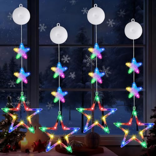 Weihnachtsbeleuchtung Fenster Innen,LED Fenster Weihnachtsbeleuchtung