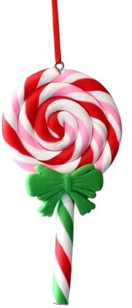 Osmond Christmas Tree Decoration Ornament Soft Clay Lollipop Red White Candy Cane Xmas Tree Pendant Christmas New Year Gift E
