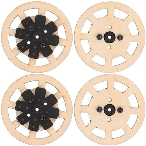 Abaodam 4 Stück Holzspielzeug Räder 50mm Ersatzteile für Ferngesteuerte Autos Langlebige Selbstgemacht Autoreifen für Spielzeugmodelle