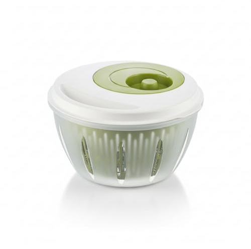 Hausleben Salatschleuder 4,5L BPA-frei – Salatspinner mit Deckel, Abtropfsieb & Schüssel – 3-in-1 Salatschüssel Set zum Waschen und Trocknen von Salat, Gemüse & Kräutern (Grün)