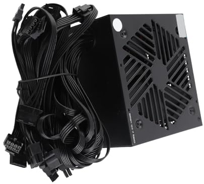 Cocoarm 800W Fuente Alimentación PC Aluminio Negro | Ventilador 12cm autoajuste, protección múltiple, conector 24 pines, compatible GPU gaming