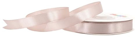 Satinband 12mm x 25m Rolle - FARBAUSWAHL in 3/6/12/18/25/38/50/75/100mm - farbecht & waschbar - Schleifenband für Hochzeit - Geschenkband zum Verpacken Dekorieren Basteln - Taupe 823