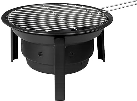 WEIDA Barbacoa de Carbón Portátil y Plegable con Bolsa Transportadora | Portátil de Acero Inoxidable | Barbacoa de Carbón Redonda 36cm | Pequeña Ideal para Camping, Terraza y Jardín