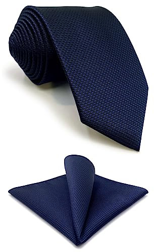 Shlax&Wing Mehrfarbigs Einfarbig Blau Navy Seide Krawatte for Männer Seide Navy