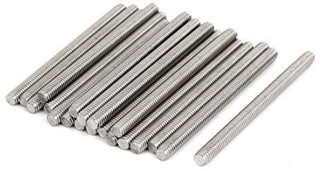 sourcing map 20 Stück Gewindestangen M6x80mm Edelstahl 304 Gewindestift Metrischem Vollgewinde Bar Gewindestäbe für Befestigung CNC-Werkzeugmaschinen 3D-Drucker Industrie Geräte