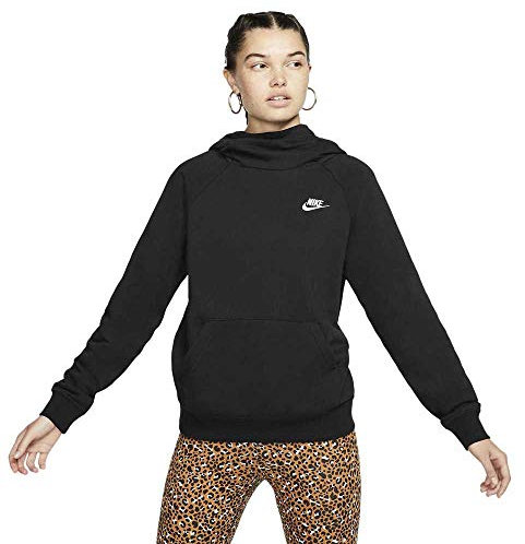 Nike Damen Hoodie Sportswear Essential, Black/White, L, BV4116-010