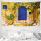 ABAKUHAUS Gelb und Blau Wandteppich und Tagesdecke, Greek House aus Weiches Mikrofaser Stoff Waschbar ohne Verblassen Digitaldruck, 230 x 140 cm, Blau Gelb