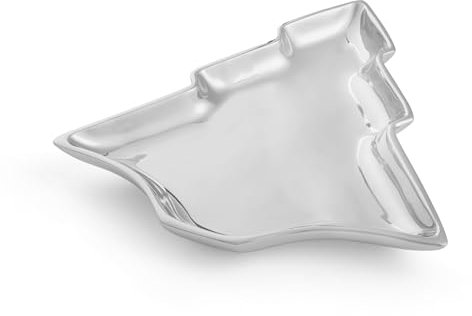 Nambe - Colección navideña - Plato para árbol de Navidad - Mide 11.5 x 11.5 x 1 pulgadas - Fabricado con aleación de Nambe - Apto para horno