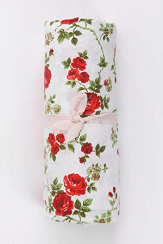 HomeLife - Überwurf für Sofas mit rotem Rosenmuster 260 x 280 cm – Mehrzweck-Überwurf aus Baumwolle – Granfoulard Tagesdecke für Doppelbett – [2 Doppelbett]