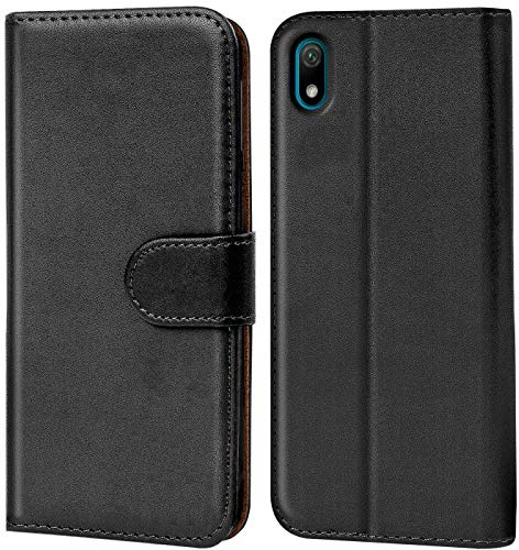 Verco Handyhülle für Huawei Y5 2019 Hülle, Klapphülle für Huawei Y5 2019 Tasche PU Leder Flip Case Brieftasche - Schwarz