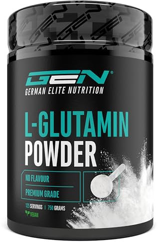 L-Glutammina in polvere - 750 g - Premium: L-Glutammina pura e ultrafine senza additivi - 100% aminoacido L-Glutammina micronizzato - Neutro non aromatizzato - Altamente dosato - Vegan