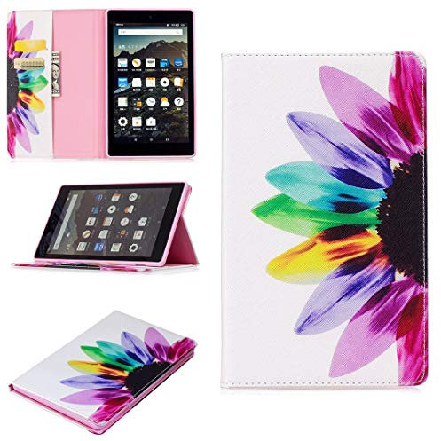 SATURCASE - Funda para Amazon Fire HD 8 (7ª y 8ª generación), diseño de piel sintética, con ranuras para tarjetas, funda protectora para Amazon Fire HD 8 (2017 y 2018, 7ª y 8ª generación) BFP-2