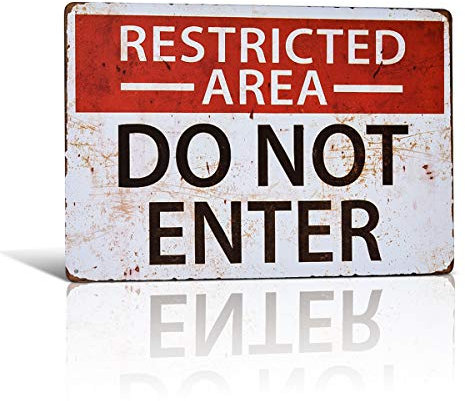 不适用 Schild mit Aufschrift Restricted Area, Vintage-Stil, Aufschrift Do Not Enter