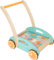 small foot Lauflerwagen Pastell, inkl. 34 Holzbausteine mit süßen Tiermotiven, ab 12 Monaten, 11766