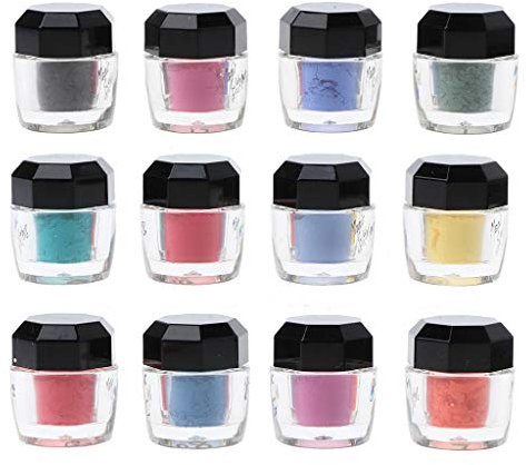 Wanfor Schmuckherstellungswerkzeuge, 12 Farben, thermochrome Pigmente, aktiviert bei 31 °C, Nagelkunst, Kunstharz, magisches Puder, Farbwechsel, Kunstharz, Farbstoff, Schmuckherstellung