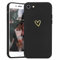 Wirvyuer Compatible with iPhone SE Case 2022/2020, iPhone 8 iPhone 7 Phone Case for Women Girls Silky Soft Protective Shockproof Silicone Phone Case with Cute Heart Pattern Design, Black