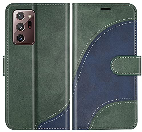 BoxTii Coque pour Galaxy Note 20 Ultra, Portefeuille Etui en Cuir PU, Magnétique Protection Housse Coque pour Samsung Galaxy Note 20 Ultra, Vert