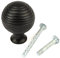 Set of 6 Queen Anne Reeded/Beehive Knob Matt Black Cabinet knobs for cupboards by FFF, Kitchen Cupboard Door, Drawer, Bedroom Furniture Knobs 31mm Diameter, Depth 39mm