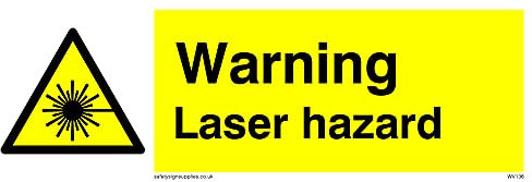 Pack of five - Warning Laser Hazard Sign - 150x50mm - L15