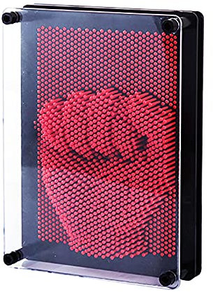 Wlabe Sculptures Clous 3D (pin Art) Nouveauté Plastique Moule Main Moule Art Conseil et Créative Pensée Jouet Clone Jouet pour la Maison et Bureau (C)