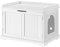 Yaheetech Maison de Toilette pour Chat, Meuble Cache Litière pour Chat, 2 Portes, 1 Cloison Amovible, 7 Trous d’Aération, Table d'Appoint Chat Blanc, 75,5 × 51 × 52,5 cm