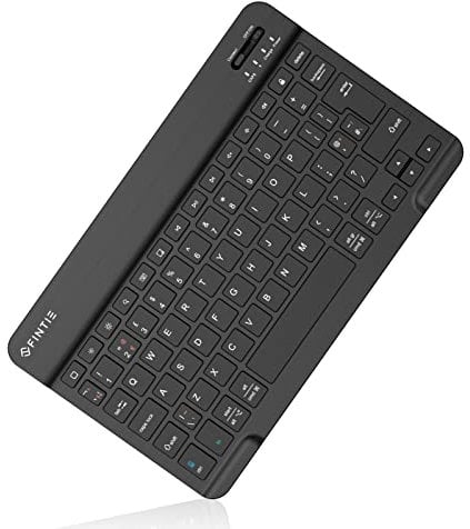 Fintie Wireless Keyboard Compatible with iOS & Android System, 10 inch USB Rechargeable Bluetooth Keyboard Compatible with iPad/Samsung/Lenovo/Huawei, QWERTY UK Layout