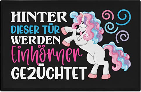 Trendation - Lustige Fußmatte Frauen Spruch Einhorn Witz Kollegin Einhörner Geschenkidee Verrückte Frau Einhörner Gezüchtet