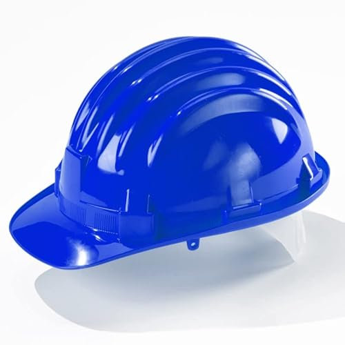 Elmetto di protezione omologato casco da lavoro per cantiere secondo le direttive europee CEE-PREN 397 (Blu)