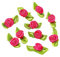 100 Stk Mini Künstliche Blumen Rosen Köpfe,Schleifen Rosen mit Blatt,Rosen Blumenköpfe Blütenköpfe zum Basteln,Blumen-Applikationen,Streudeko für DIY Basteln Garland Scrapbooking Haarschmuck,Rose