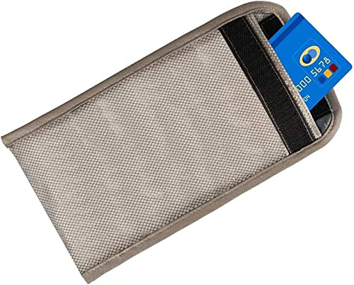 ZAMAKS Anti-Strahlung Handytasche Silber Faser Faraday Tasche RFID GPS 5G EMF Shield Signal Blocking Bags Anti-Tracking Anti-Spionage, grau, Einheitsgröße