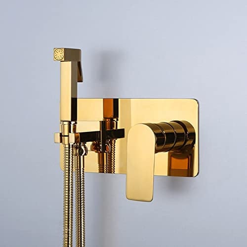 WC-Dusche-Spray-Mischer-Set Gold Verdecktes Hand-Bidet-Sprayer-Kit Einzelfunktions-Heiß- und Kalt-Badezimmer-WC-Bidet-Mischer-Spray-Kit,B
