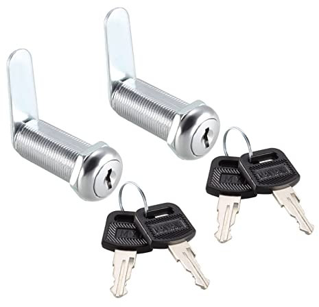 QUARKZMAN 40 mm Came Serrure x 2 pièces Alliage de zinc pour Armoires, Boîte-à-Outils, Dessus-Table Vitrine, [Argent Ton, Noir]