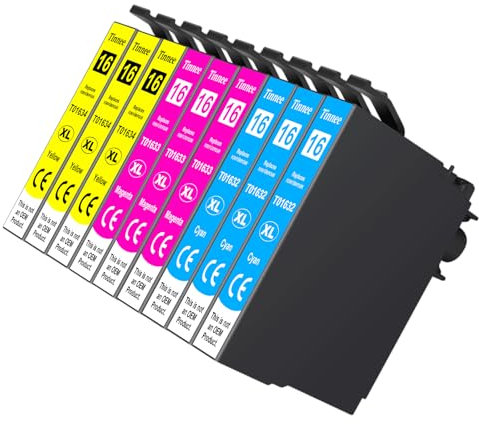 Tinnee 9er-Pack 16XL Multipack Patronen Kompatibel für Epson Workforce WF-2630 WF-2760 WF-2750 WF-2660 WF-2650 WF-2540 WF-2510 WF-2530 WF-2010