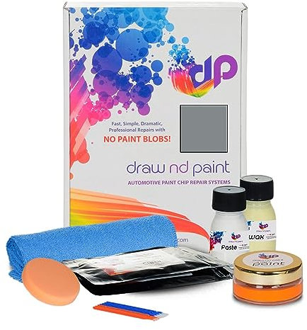 DrawndPaint Ausbesserungslack Lackreparaturset Kratzerentfernung Autolackreparatur Ausbesserung Steinschlägen Kratzern am Auto Lackstift geeignet für BMW Felgen Tec Grau Met - 20304, S