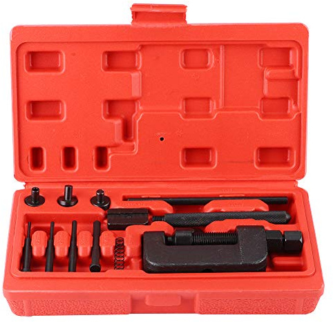 VOBOR 13 pcs Motorcycle Chain Breaker Set, Motorcycle Chain Riveting Tool, Chain Removal Tool Chain Cutter and Riveter Kit for 420 to 630 Chains
