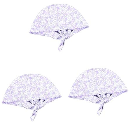 UKCOCO 3-teilige Op-arztkappe Verstellbare Kappe Bedrucktes Design Bequeme Baumwolle Verwendung Als Spa-Kappe Chemo-mütze Kappe Saubere Arbeitsmütze