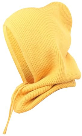 MoreChioce Mütze Damen Winter,Wintermütze Schalmütze Strickmützen Sturmhaube Warme Kapuzen Schal Balaclava Winddichter Hut Beanie Mütze Kapuzenschal Wintersport und Outdoor-Sportartikel,Gelb