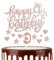 12 Pcs Happy Birthday Candles Cake Toppers, Gold Rose Number 9 Candle for Cake, Cake Candles for 9th Birthday Decorations, Heart Star Cake Toppers for Boys Girls Birthday Party 9th Wedding Anniversary