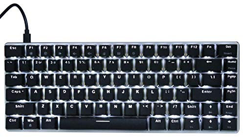 Annadue AK33 Mechanische Tastatur, Tragbare Mechanische Gaming Tastatur mit 82 Tasten für Windows 10 8 7 XP für Vista für OS X für Linux, Kabelgebundene USB (Grüne Achse, schwarzes